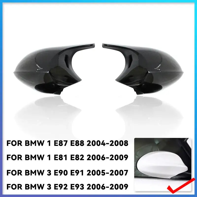 BMW M3 Style CF Rear Mirror Cap For E90 E91 E92 E93 ABS Black 1