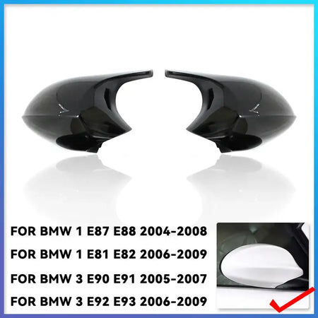 BMW M3 Style CF Rear Mirror Cap For E90 E91 E92 E93 ABS Black 1