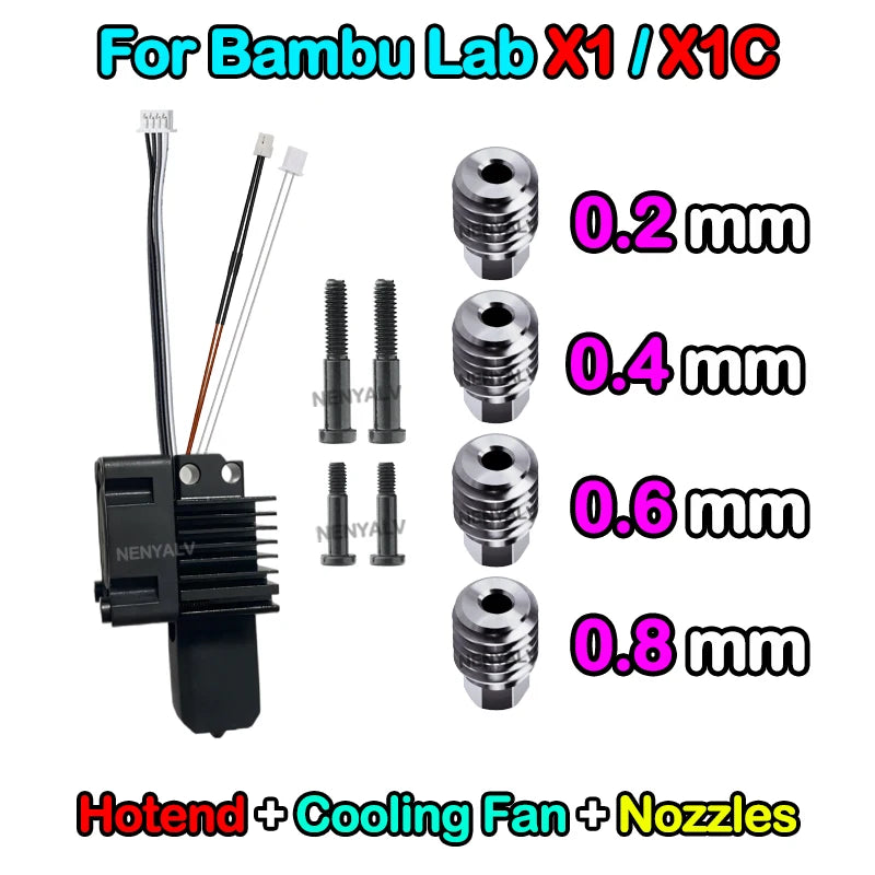 Bambu Lab X1/X1C/P1P/P1S Metal Hotend &ndash; Enhanced Cooling X1C-Hk-Fan-PC-2468 1