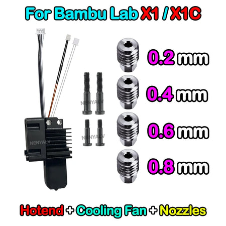 Bambu Lab X1/X1C/P1P/P1S Metal Hotend &ndash; Enhanced Cooling X1C-Hk-Fan-PC-2468 1