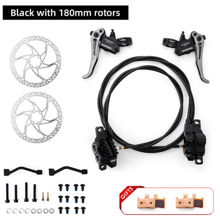 2025 ONIRII IIIPRO R2X4 MTB Hydraulic Disc Brake &ndash; 4-Piston High Performance Braking Black with rotors