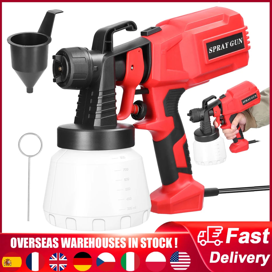 500W Wysokociśnieniowa Elektryczna Maszyna do Malowania Natryskowego 800ml Duża Pojemność Butelki na Farby Wymienna Wielofunkcyjna Pistolety do Malowania