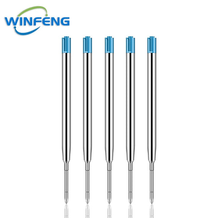 Bolt Action Titanium Alloy Tactical Pen &ndash; Glass Breaker 5Pcs Blue Refills