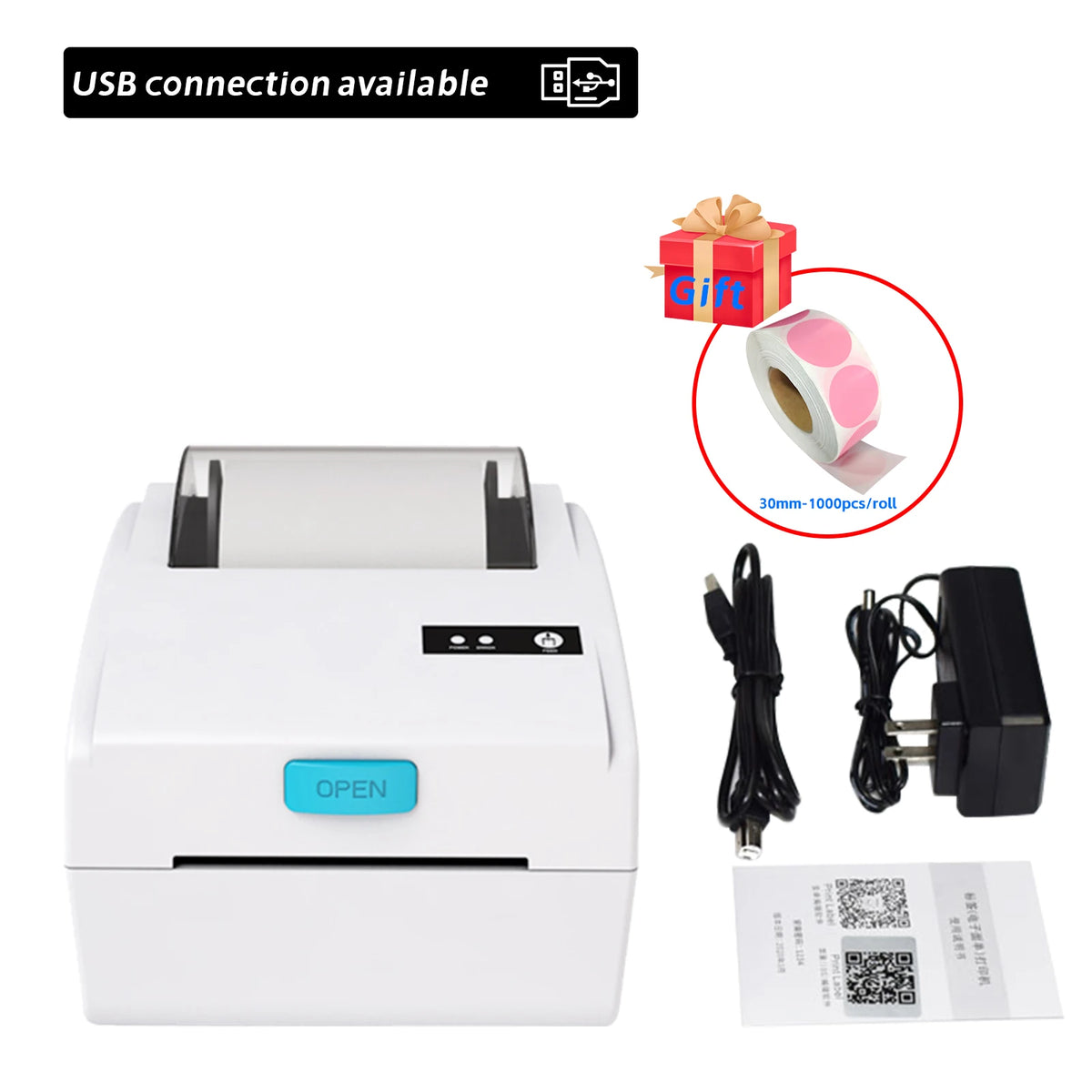 HZTZ 80mm Thermal Label Printer &ndash; USB Bluetooth Printing H-Z851 USB / EU Plug