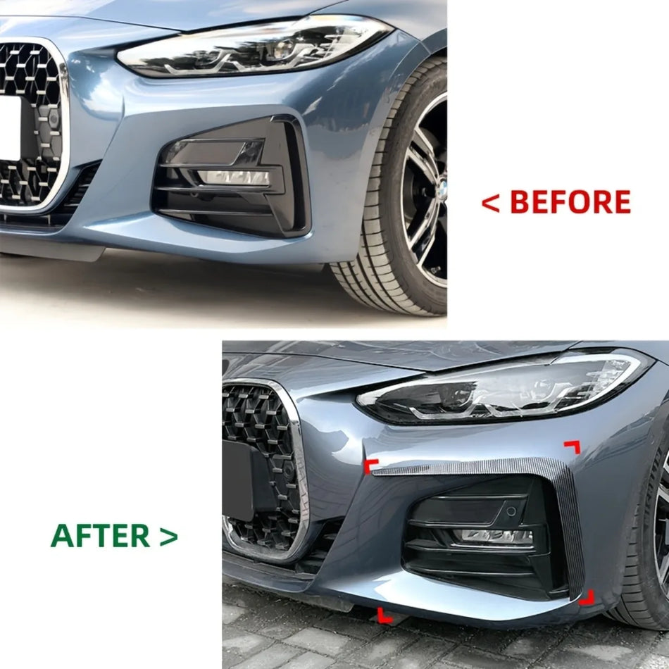 ABS Front Bumper Lip Splitter Air Vent Trim For BMW 4 Series G22 G23