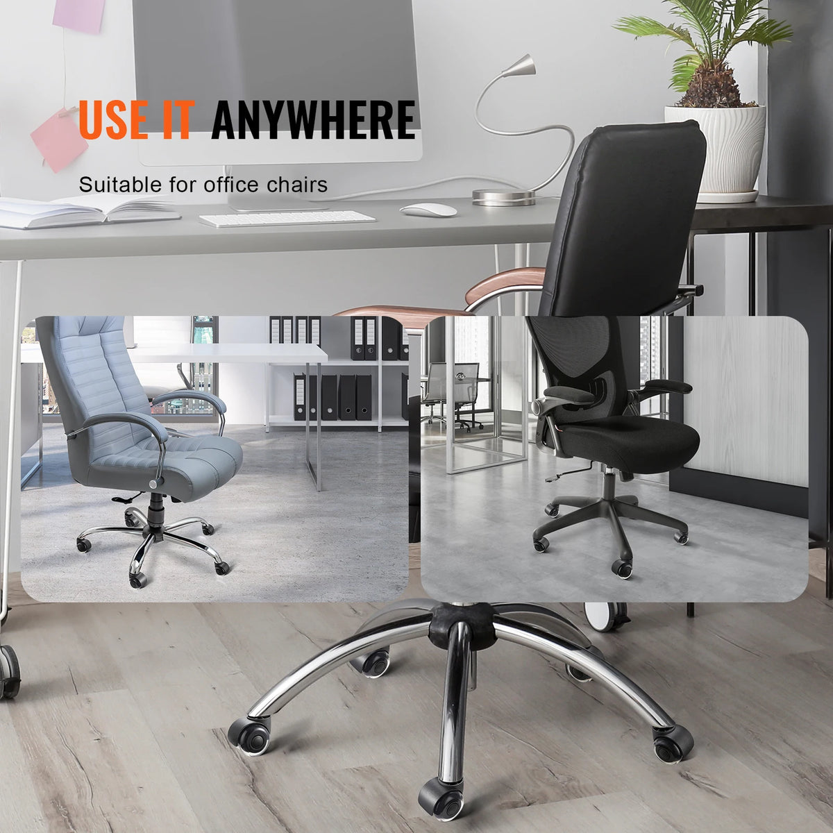 SucceBuy 2/3 Inch Chair Wheels 5 Pack &ndash; Floor Safe Caster