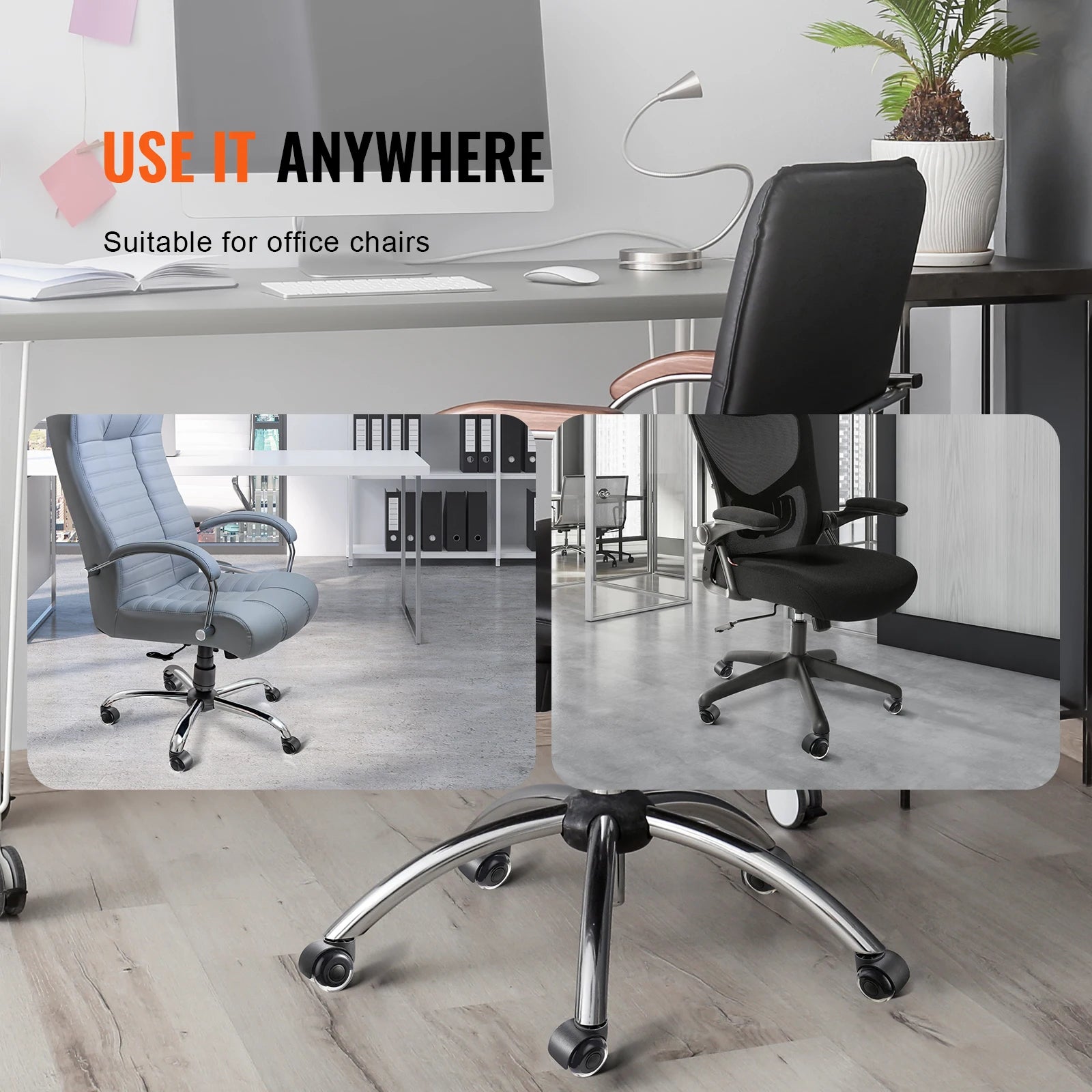 SucceBuy 2/3 Inch Chair Wheels 5 Pack &ndash; Floor Safe Caster