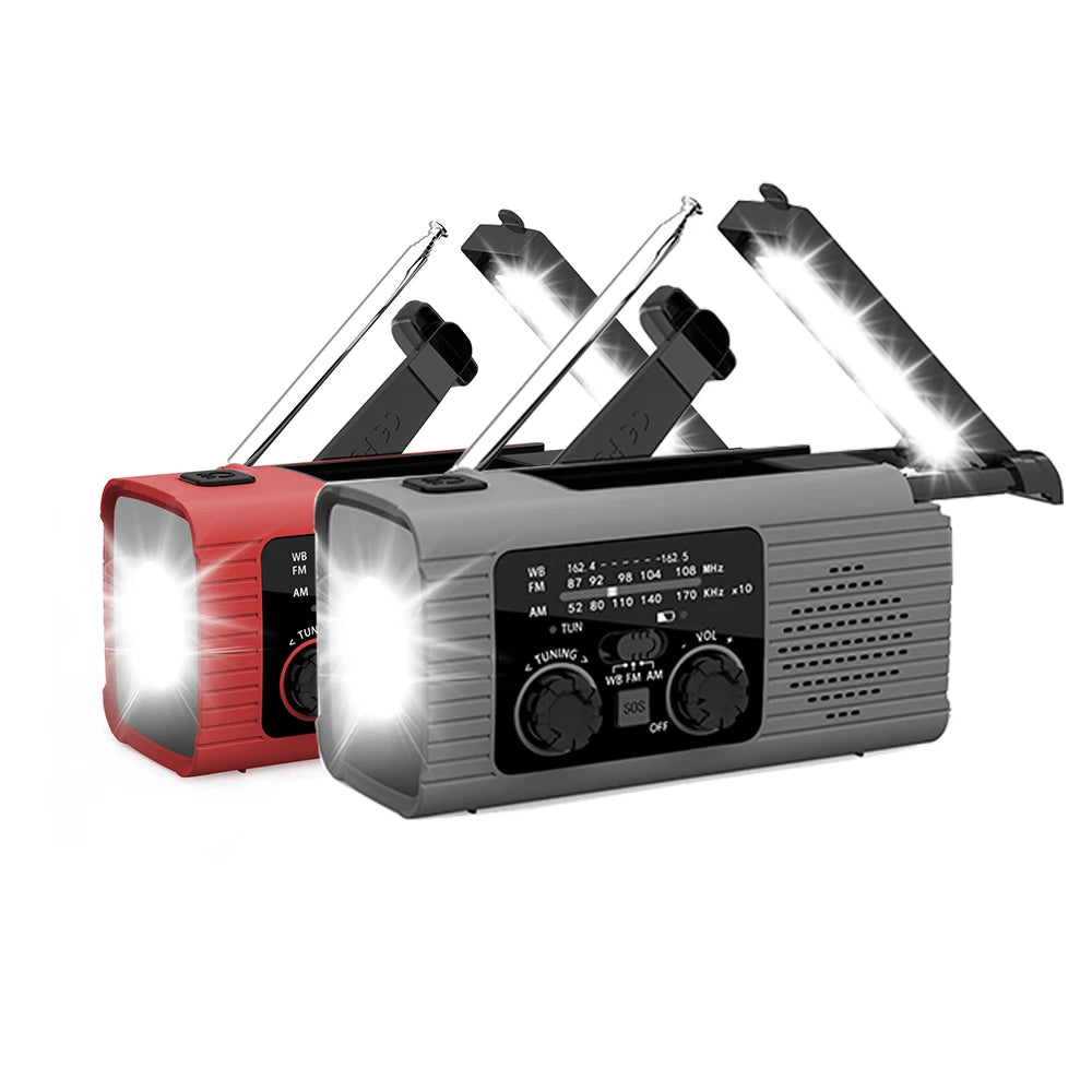 FMAM Solar Hand Crank Emergency Radio - Portable Light