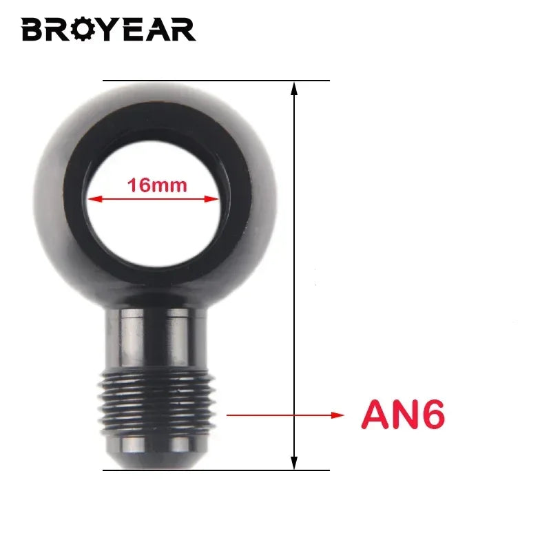 Aluminum Brake Banjo Fitting With AN3 AN4 AN6 AN8 AN10 Adapter Bolt by InterCyprus Trading Ltd