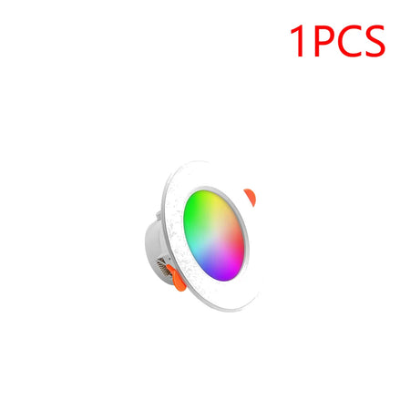 1-10PCS 10W Smart LED Downlight Bluetooth Ceiling Lamp RGB Lamp APP Remote Control Color Changing light for Google Alexa Home 1PCS