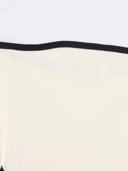 Contrasting Backless Knitted Mini Dress for Women