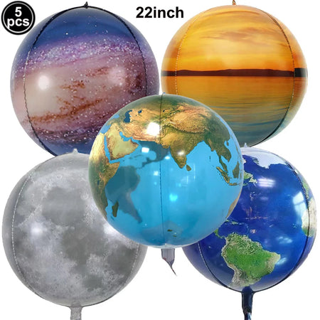 Galaxy Space Balloons Set - 32-Inch Number, Rocket &amp; Astronaut for Boys' Parties Dark Orange / as shown