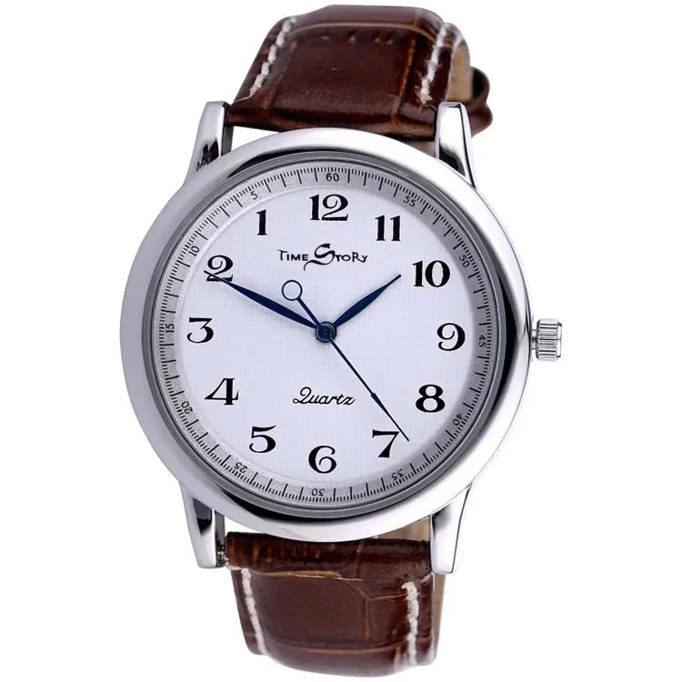 Lovers&rsquo; Quartz Watch &ndash; Reverse Anticlockwise Dial Waterproof Men brown