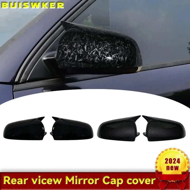 Carbon Look and Bright Black Rearview Mirror Case Side Mirror Shell For Audi A3 S3 8P 05-08 A4 S4 B6 B7 8E 8H A6 S6 C6 4F by InterCyprus Trading Ltd
