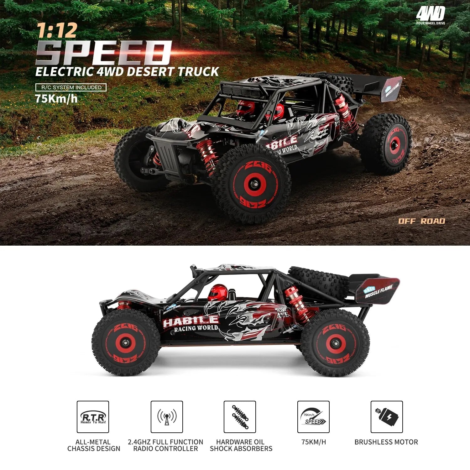 WLtoys 1/12 RC Crawler 124016 &ndash; High Speed 4WD Off-Road