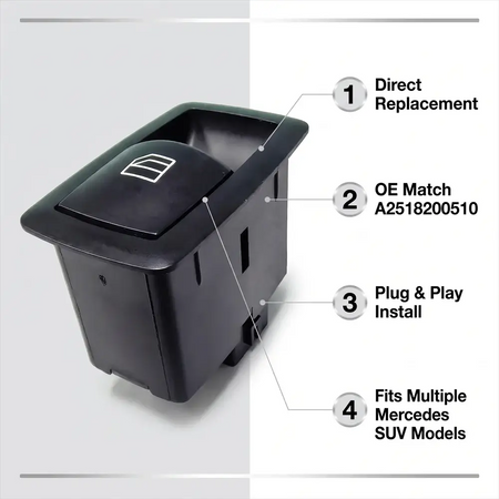 Passenger Side Power Window Switch For Mercedes W169 W245 W164 X164 W251 by InterCyprus Trading Ltd