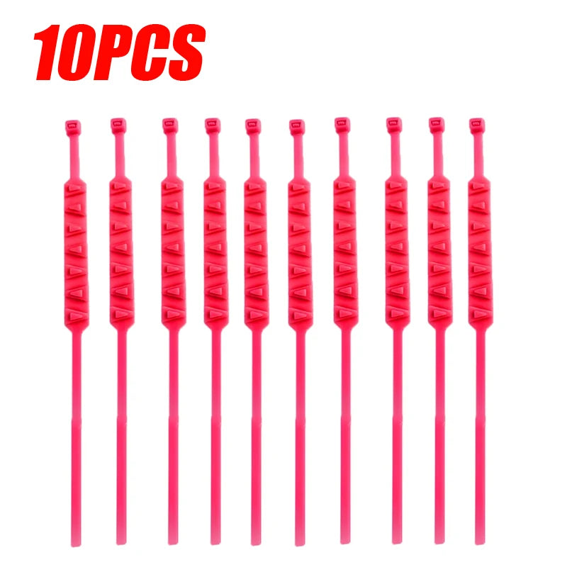 Universal Anti-Skid Snow Chains &ndash; Non Slip Cable Ties 10pcs red