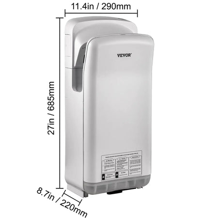 Automatic High Speed Hand Dryer Jet Washroom silver / spain