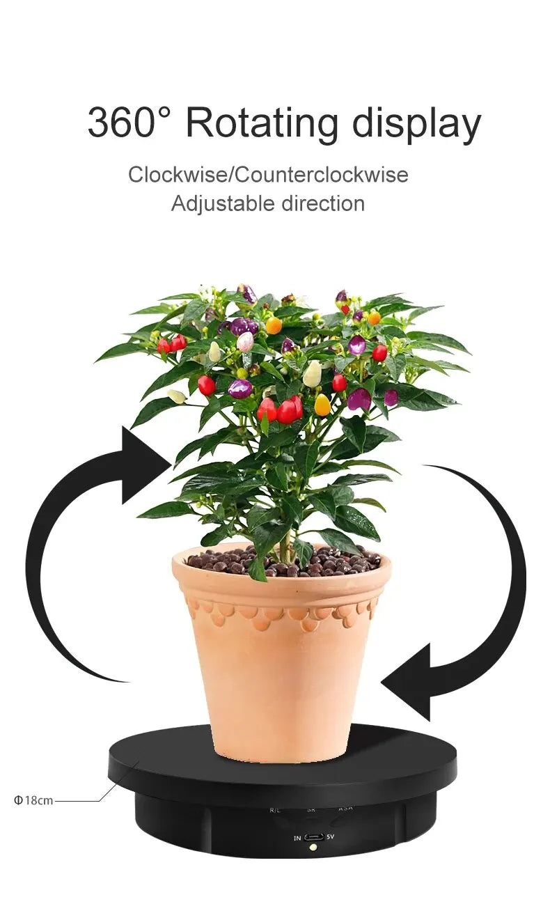 Electric Rotating Turntable with 3 Speed Modes &amp; USB Charging