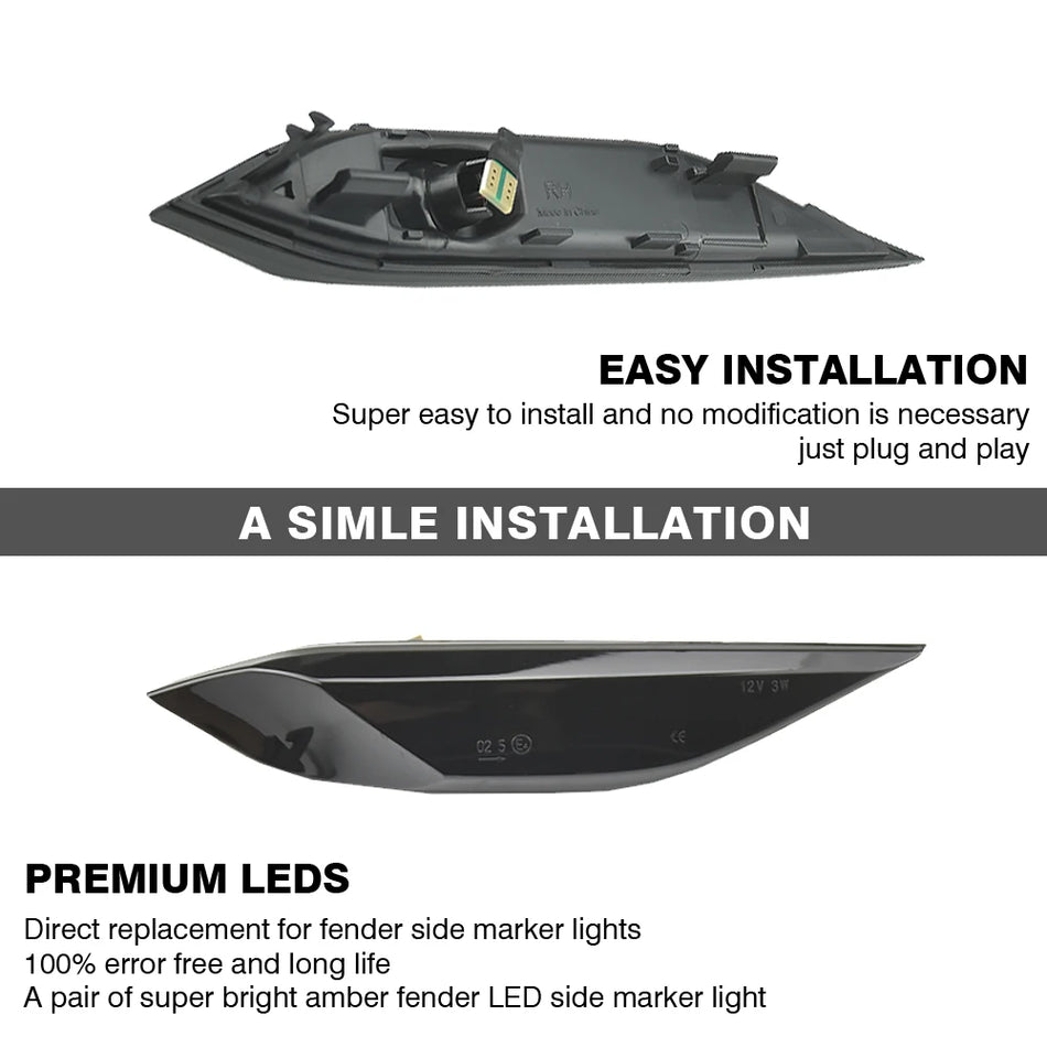 Luces de marcador lateral LED ámbar dinámicas para Porsche Cayenne 958