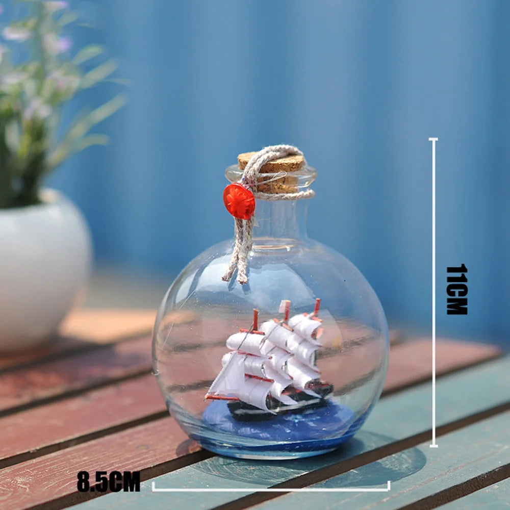 Glass Bottle Ship Series Drifting Bottle &ndash; Mini Boat Inside