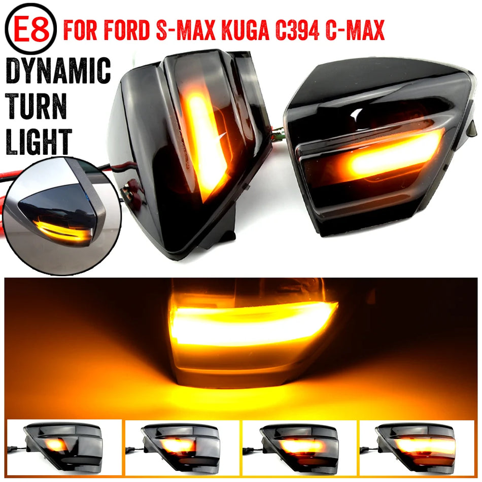 Luz de Señal de Giro LED Dinámica en Espejo Lateral para Ford S-Max Kuga C-MAX
