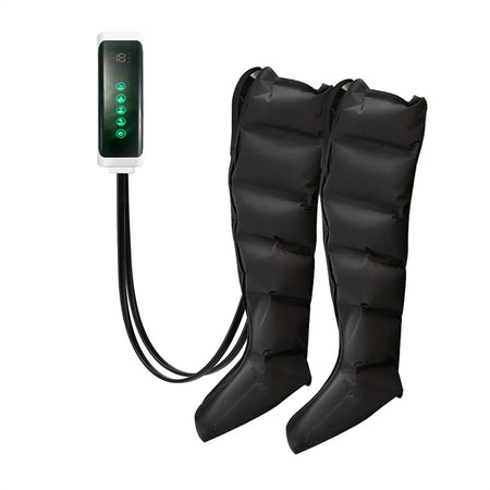 Air Compression Leg Massage 6 Airbag Boots &ndash; Relieves Pain Obsidian Black / EU Plug