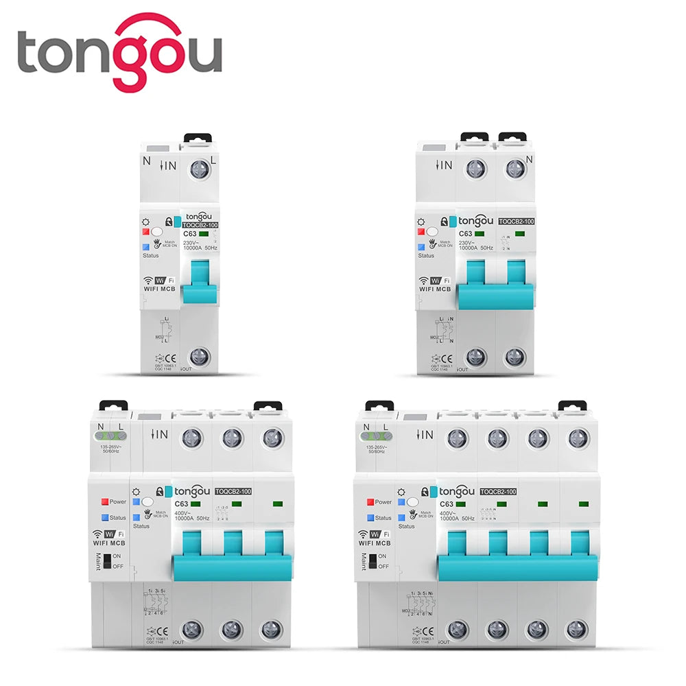 TONGOU Smart WiFi Metering Circuit Breaker with Remote Control and Protection Features