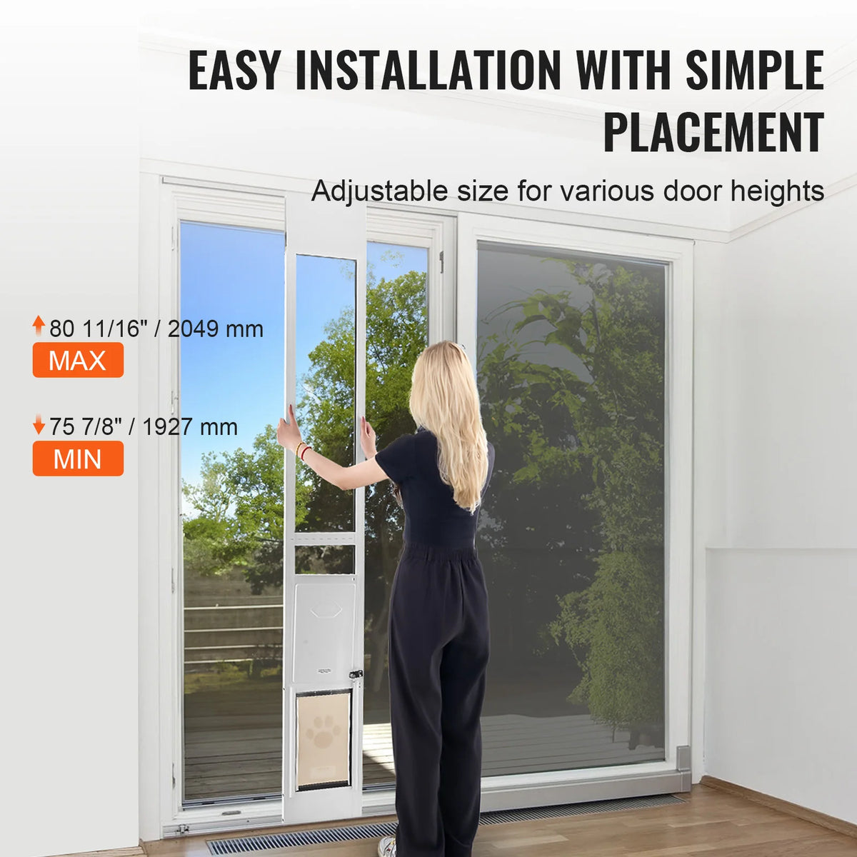 SucceBuy Dog Door Sliding Glass Door &ndash; Adjustable Height