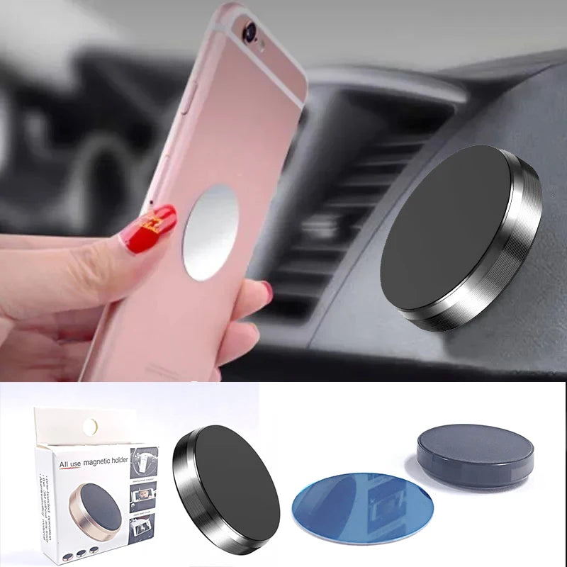 Magnettinen auton puhelinteline metallijalustalla, sopii iPhoneen, Huaweihin, Samsungiin