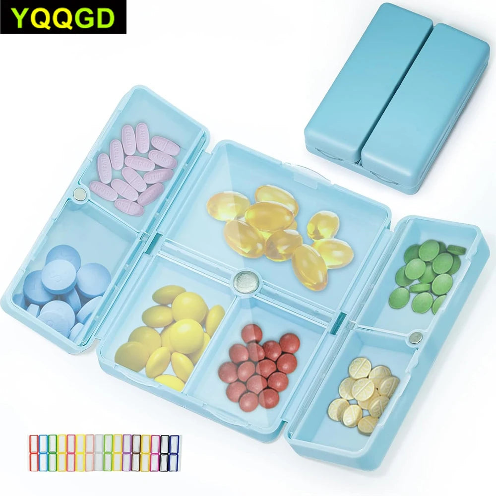 1Pcs Daily Pill Organizer &ndash; Portable Folding Design for Travel