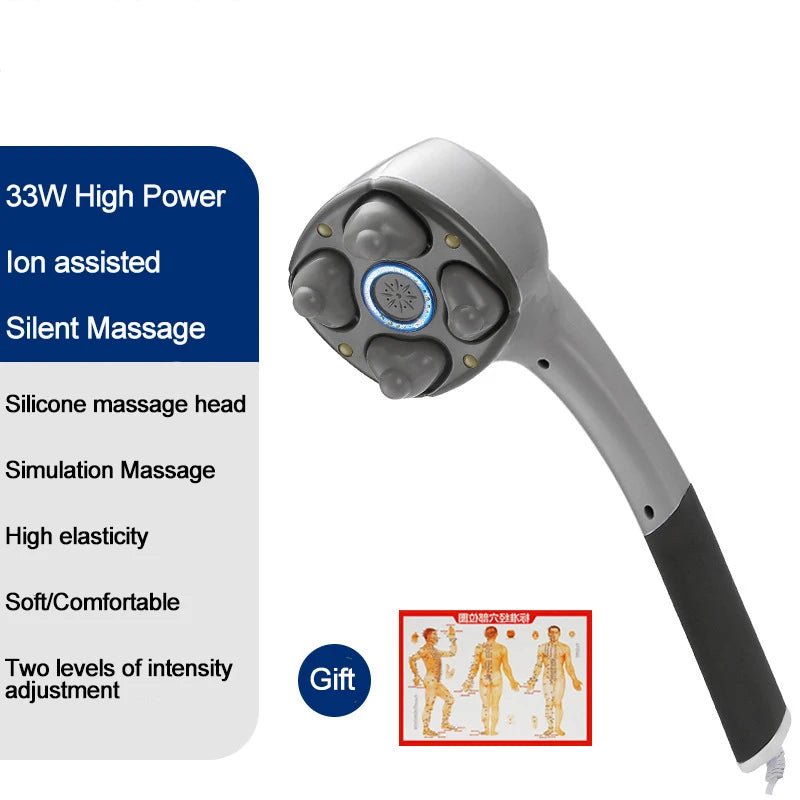 Handheld Massager A06N - 4 Head Anion Electric Massage 4 Head / UK