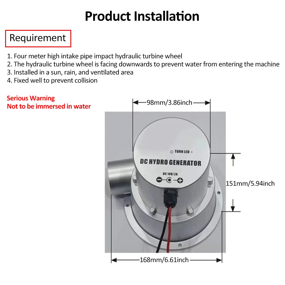 DC18V 2A 36W Small Hydroelectric Generator &ndash; High-Efficiency Brushless Motor