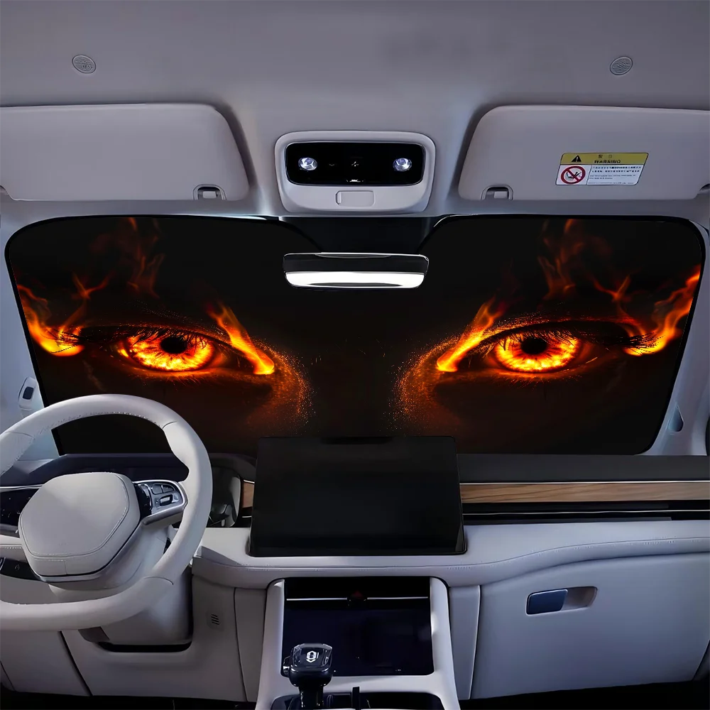 Horror Devil Eyes Foldable Car Sunshade - UV Protection Windshield Shield z4