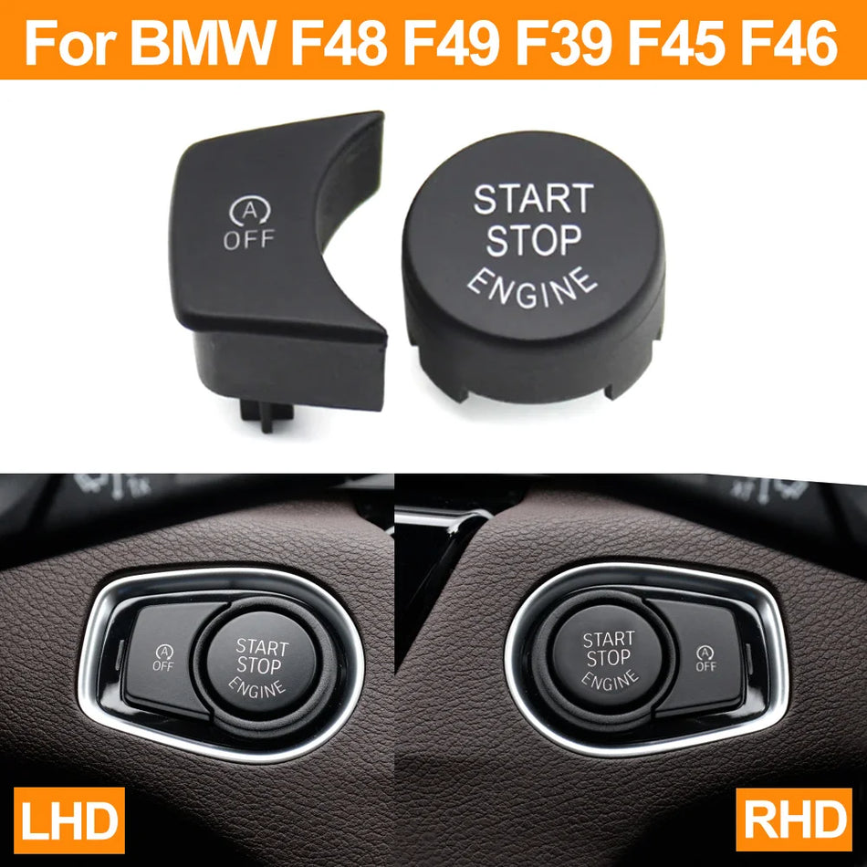 Start Stop Switch Cover for BMW X1 X2 2 Series LHD RHD Black Plastic Durable PC and ABS with Rubberized Coating
