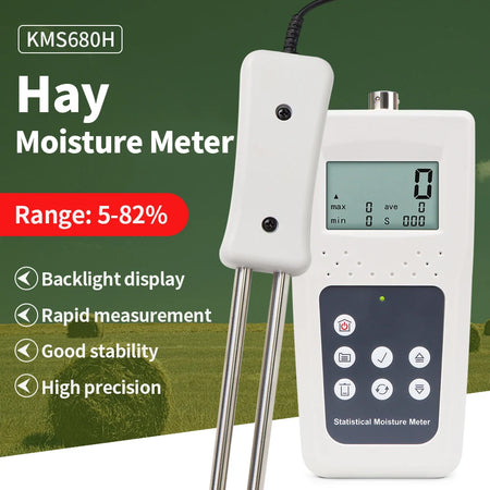 KMS680H Hay Moisture Meter LCD Display &ndash; Accurate Reading