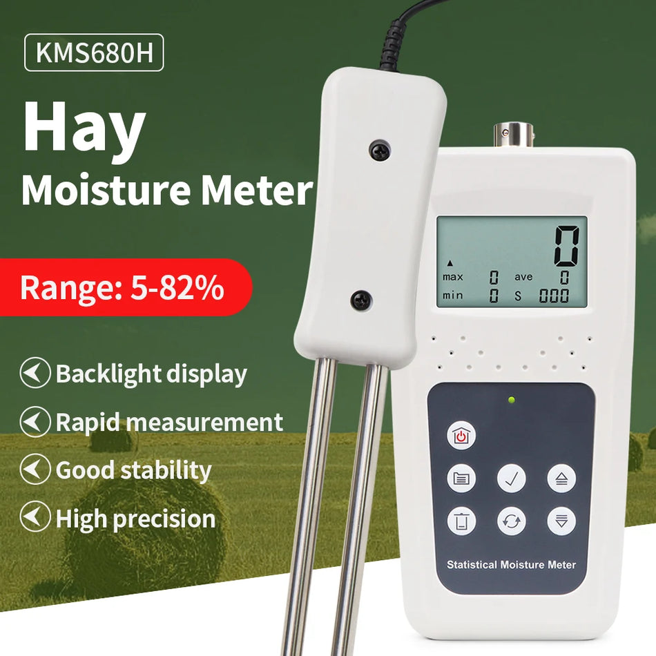 KMS680H Hay Moisture Meter LCD Display &ndash; Accurate Reading