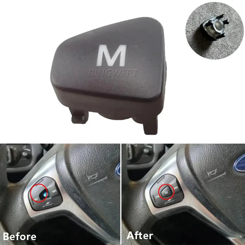 High quality For Ford Escort Fiesta MK7 MK8 ST 2017 Ecosport 2013 Car Audio Steering Wheel Switch Cover M/On Button by InterCyprus Trading Ltd