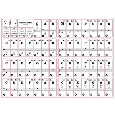 Miwayer Piano Keyboard Stickers &ndash; Transparent Key Labels