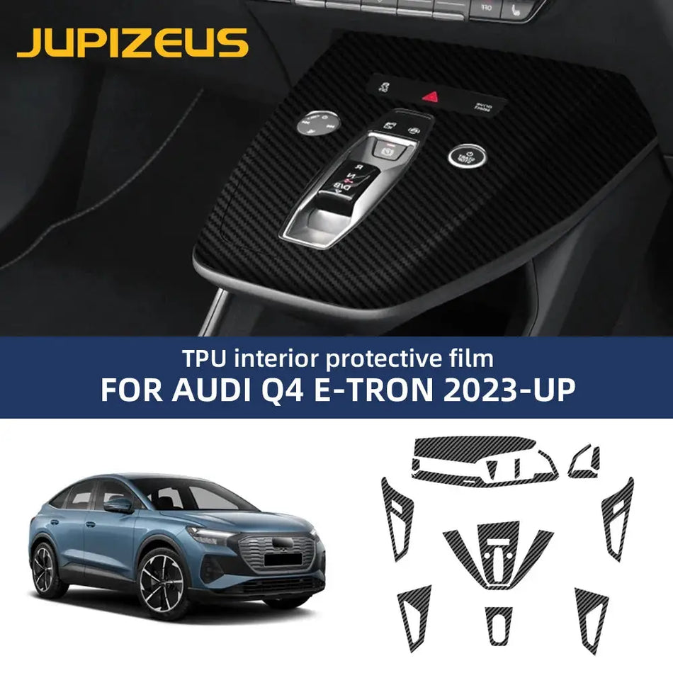 Center Console Protector With Carbon Fiber Texture For Audi Q4 e-tron by InterCyprus Trading Ltd