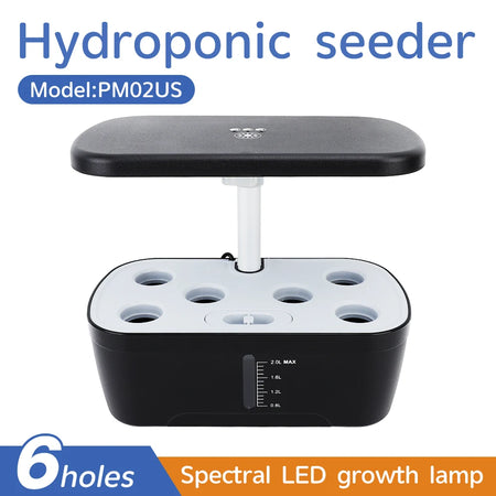 Hydroponics Growing System &ndash; LED Growth Light Self Watering 6 Holes US Plug