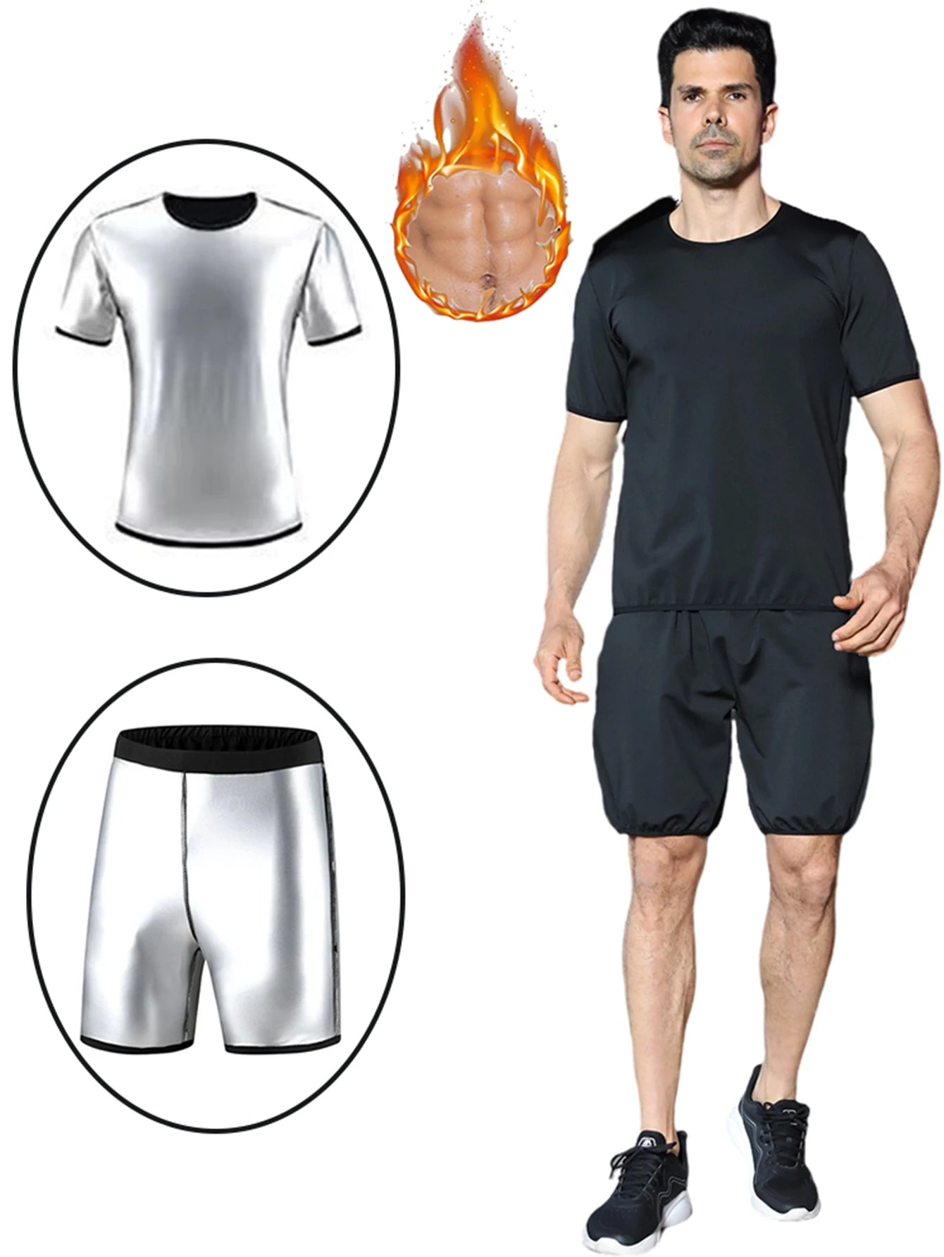 2Pc Men's Sauna Suit - Sweat Boost For Weight Loss