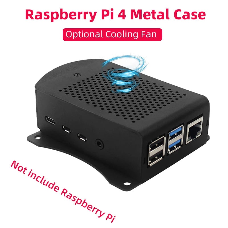 Mounting Case Raspberry Pi 4 Raspberry Pi 4 Aluminum Alloy Case Metel Box with Hanging Bracket ...