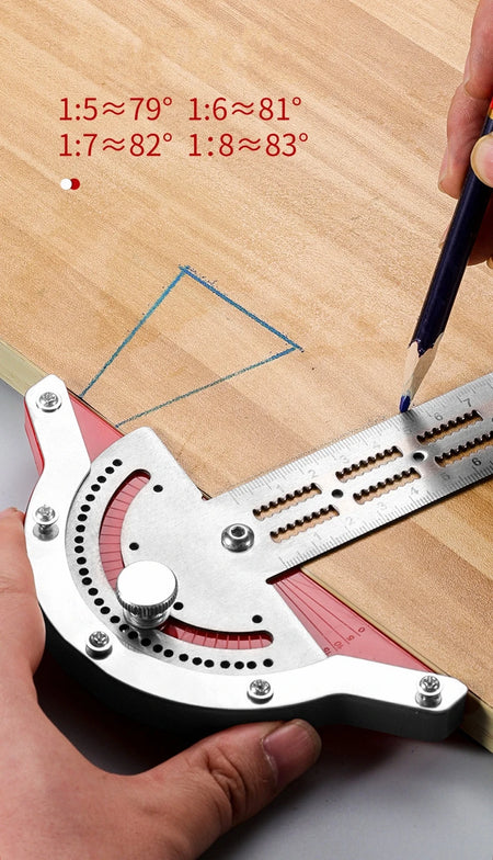 0-180 Degree Angle Gauge &ndash; Precision Stainless Steel Carpenter Measuring Tool