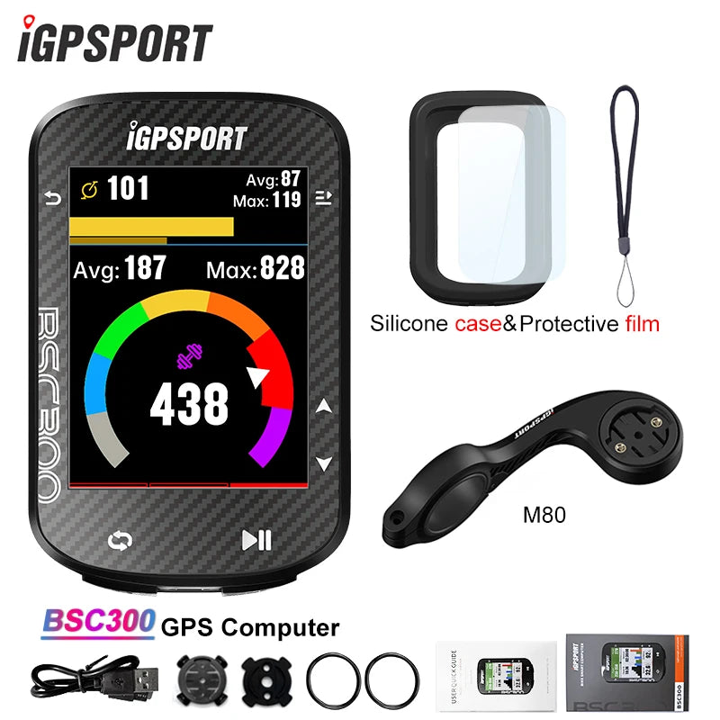 iGPSPORT BSC300 &ndash; GPS Navigation with Offline Maps BSC300 with M80