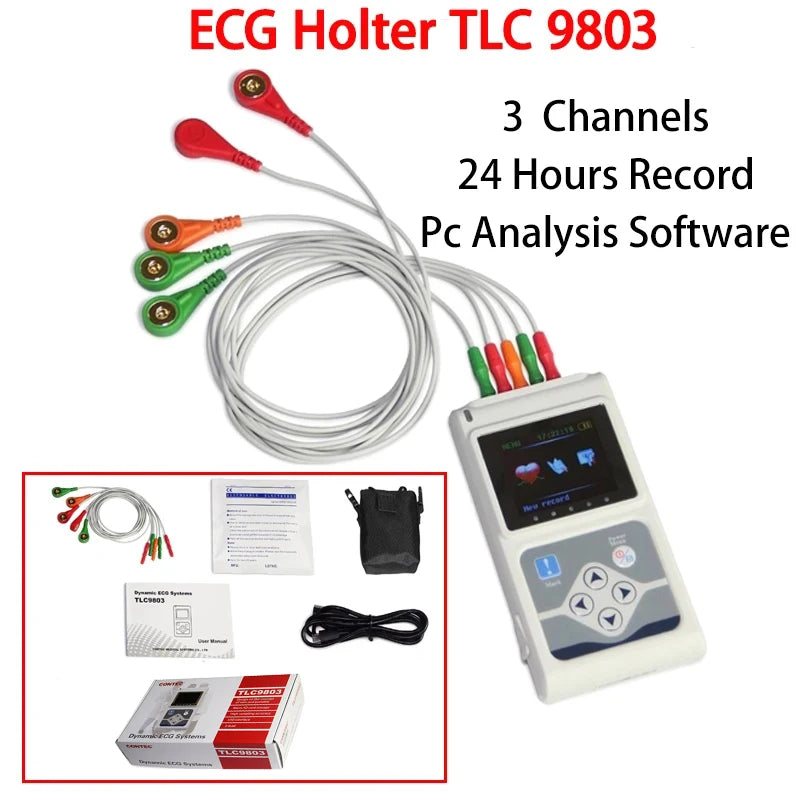 Contec TLC9803 3-kanałowy Holter EKG 24-godzinny