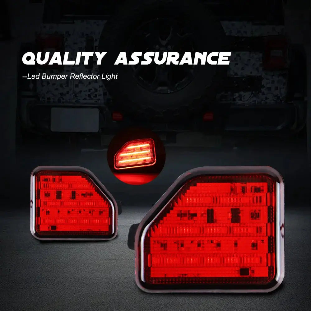 LED Rear Bumper Reflector Light for Jeep Wrangler JL 2018-2023 by InterCyprus Trading Ltd