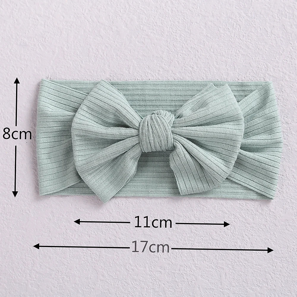 A&amp;A Knit Bow Baby Headbands - Soft Nylon Hair Accessories for Girls (21 Colours)