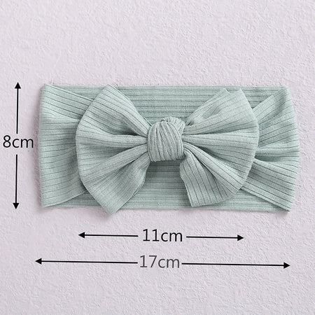 A&amp;A Knit Bow Baby Headbands - Soft Nylon Hair Accessories for Girls (21 Colours)