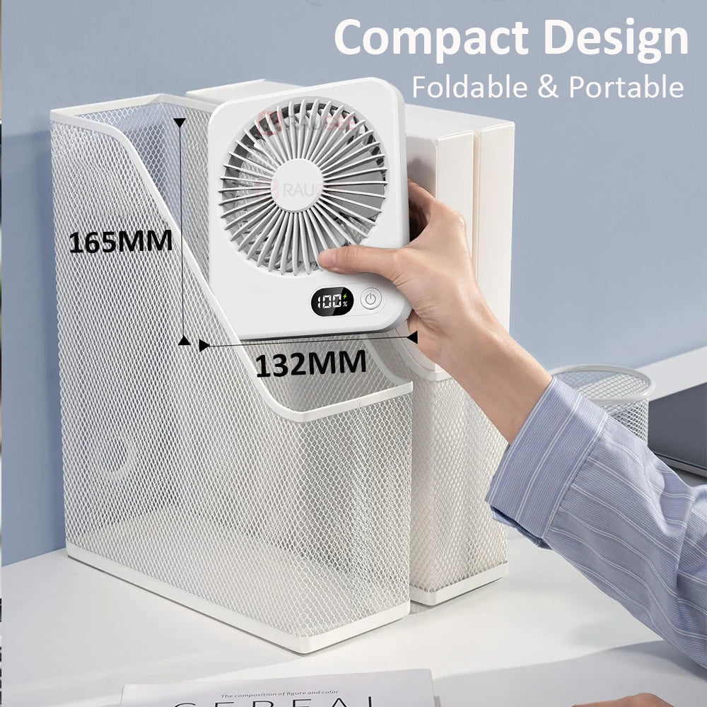 Desk Fan USB Rechargeable &ndash; Five Speed Adjustable 180